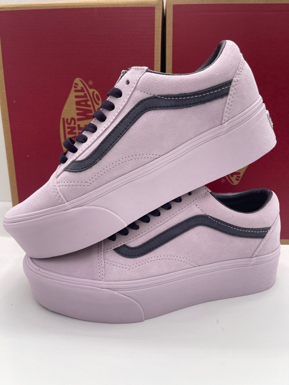 Vans Old Skool Stackform Platform Suede Lavender Sneakers VN0009PZLAE NIB - Picture 16 of 16